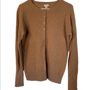 Womens J crew brown button up sweater shirt size medium
